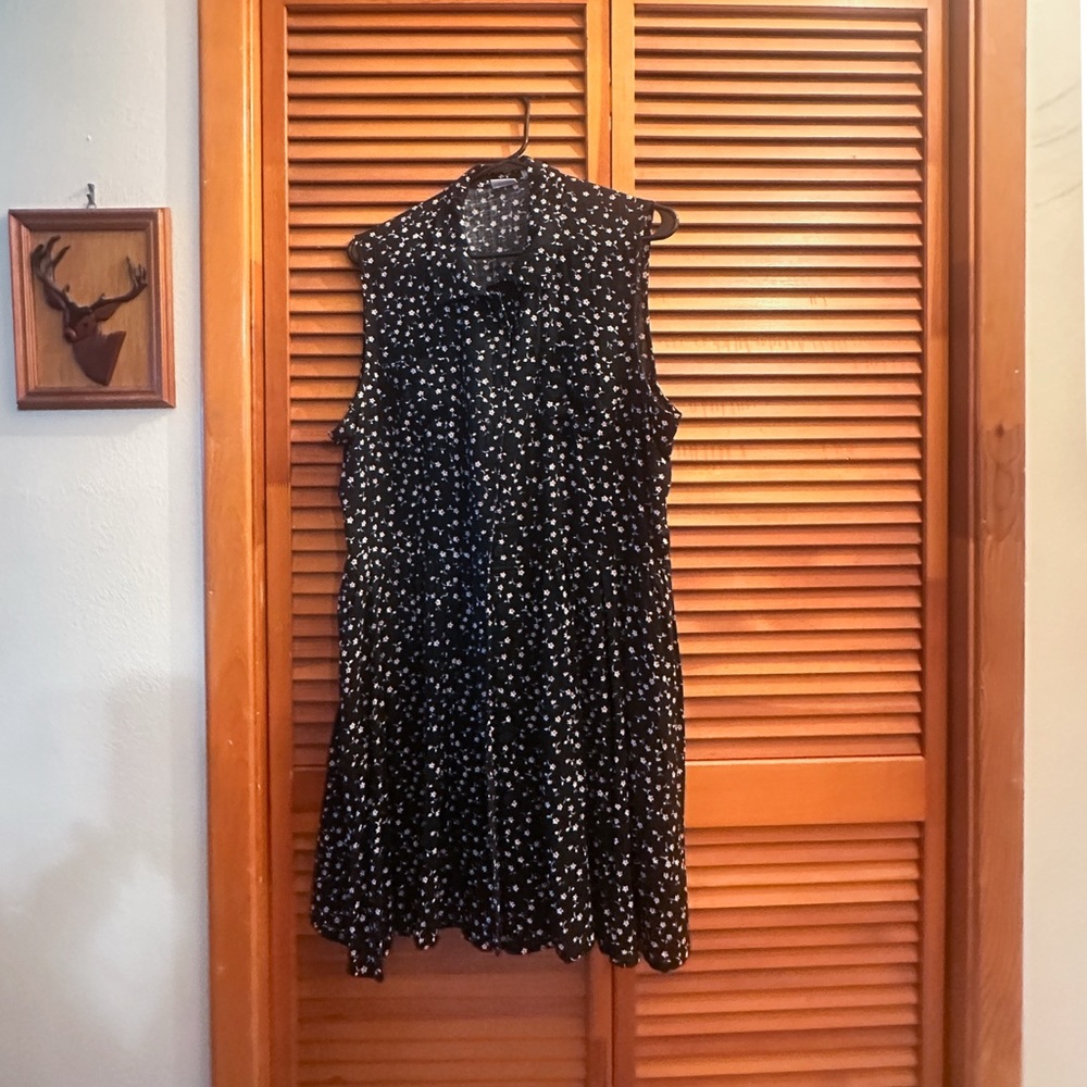 Vintage 90s ditsy floral rayon romper size XL - plus size shorts mini dress